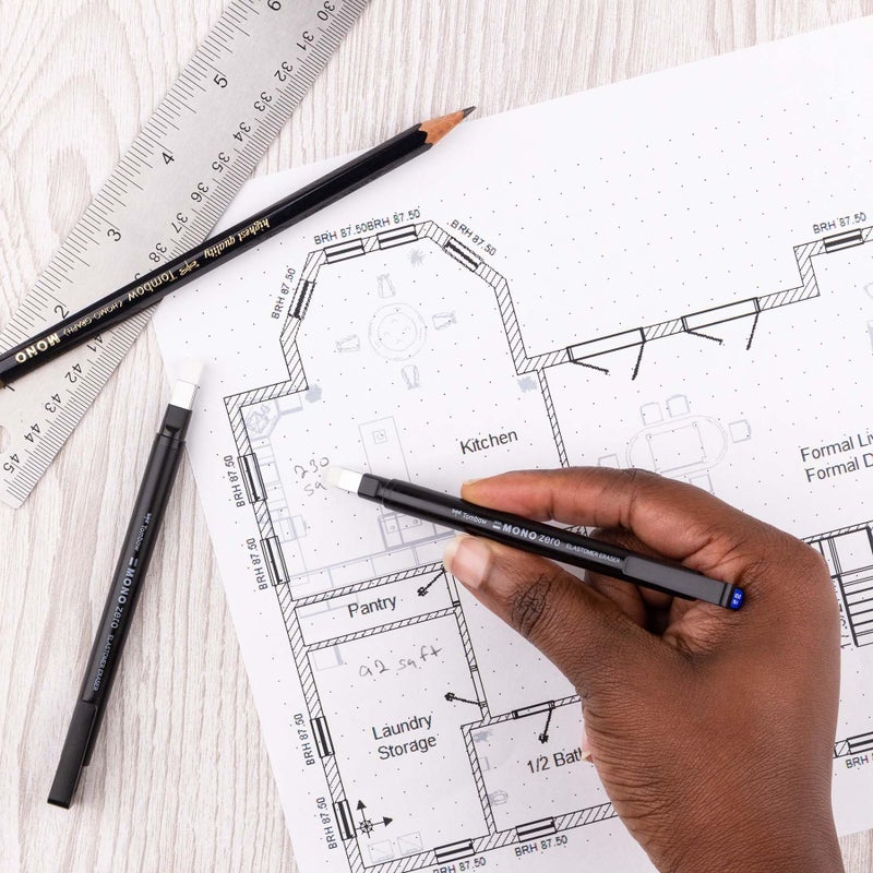 Tombow 57317 Mono Zero Eraser Value Pack, Rectangle 2.5mm. Precision Tip Pen-Style Eraser with Refill - Image 5